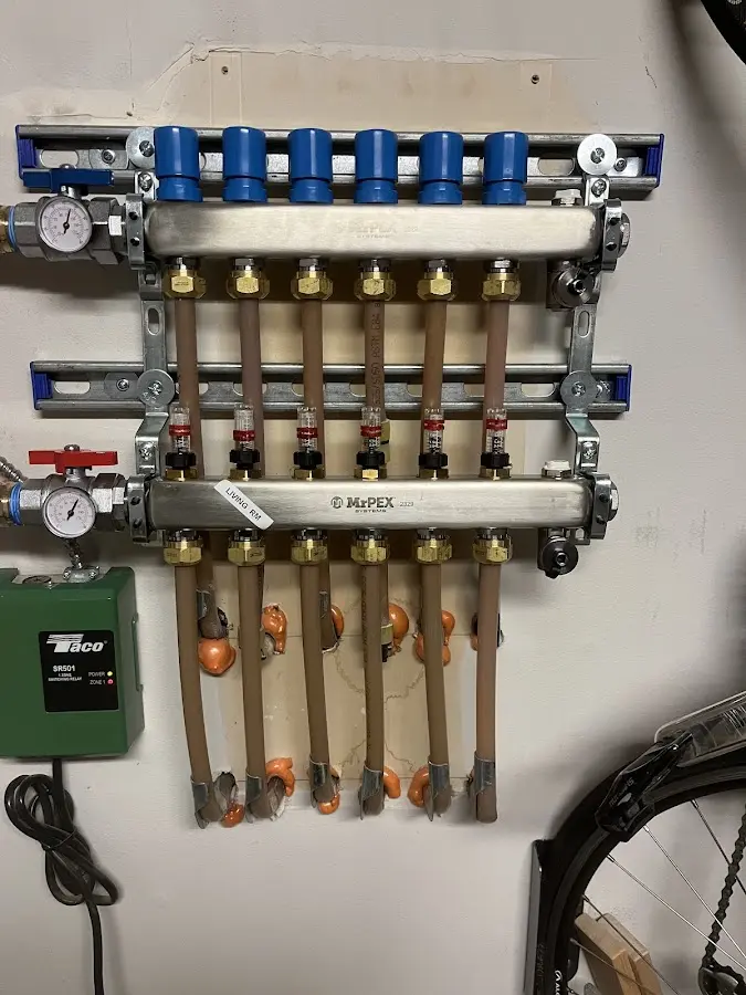 Plumber performing Gas Line Installation at a residential property in Glen Rock